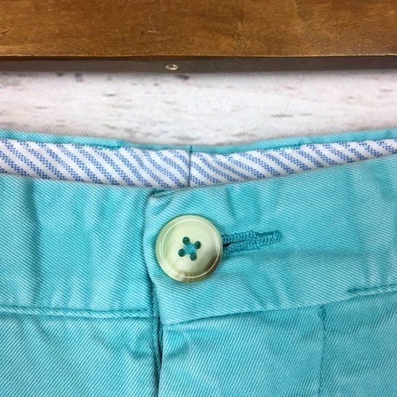 Southern Tide Mens Khaki Shorts 28 Teal Blue Turquoise Pima Cotton Blend Summer - Picture 10 of 10